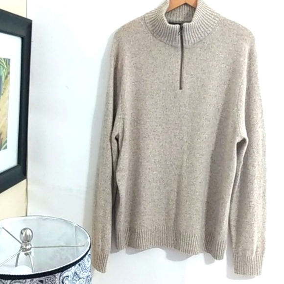 J. CREW MENS MERINO WOOL RIBBED HALF-ZIP TURTLENECK LONG SLEEVE SWEATER SIZE XXL - Picture 1 of 11